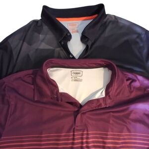 The Foundry Supply Co. Men's Black and Purple Polo Shirts 2 Pc Bundle Size 3XLT